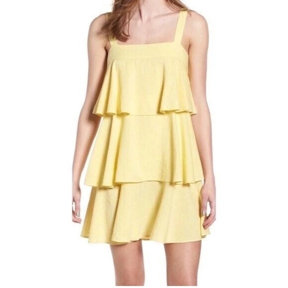 BP Nordstrom Yellow Ruffle Dress Medium